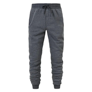 <b>Men's</b> <b>Navy</b> Blue Cotton Sweatpants Elastic Waist Drawstring Casual <b>Joggers</b> Side Pockets Midweight Knitted Autumn Wear - Product Image 2