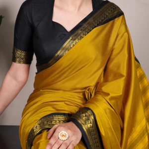 Elegante Sari de seda Aura con todo el trabajo de tejido Zari y conjunto de blusa Venta al por mayor Suministro de Ropa Étnica Listo Stock Exportación - Product Image 1