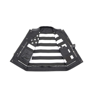 Chaleco de Cuero Vacuno Genuino de Último Diseño, Chaleco de Cuero para Hombre Impermeable con Logotipo Personalizado Estampado para Motocicleta - Product Image 2