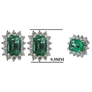 Boucles d'oreilles clous en or blanc de haute qualité, design classique romantique OEM, forme émeraude octogonale, diamant véritable, cadeau pour fête ou mariage - Product Image 2