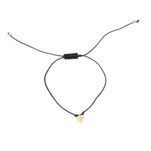 925 Sterling <b>Silver</b> Fine <b>Charm</b> <b>Bracelet</b> with Yellow Cord Star Design - Product Image 2