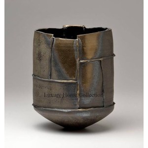 Modern Centerpiece for Dining <b>Wedding</b> <b>Vase</b> Tabletop for Home Flower Pots and <b>Vase</b> Brown Color Shade Material Aluminum Casted - Product Image 1