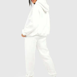 Survêtements décontractés pour femmes d'hiver personnalisés, 2 pièces, 100% coton polaire, respirant, léger, entraînement et jogging, vente en gros - Product Image 3