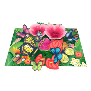 Fiori vibranti e farfalle 3D <span class=keywords><strong>Pop</strong></span> Up biglietto di auguri con busta artistico fatto a mano per ogni occasione e regali - Product Image 4