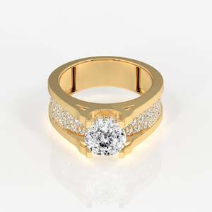 Bruce Men's 14K Gold <b>Ring</b> IGI Certified Lab Grown Asscher Radiant Emerald Oval Cut for Engagement Portuguese Cut Lab Grown - Product Image 1