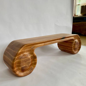 Banc d'entrée en bois massif « Ellada » – Banc d'entrée avec assise en bois, fabriqué à la main à partir de bois dur naturel - Product Image 5