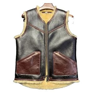 Gilet matelassé en cuir véritable pour motards, fabriqué pour les motards - Product Image 5