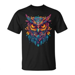 Camiseta sin Mangas con Diseño de Búho Psicodélico Bohemio, Diseño de Aves Trippy para Hombres y Mujeres, Ropa Promocional - Product Image 2