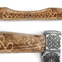 Hache Viking Tomahawk DD-VikingAxe-LE05, forgée à la main en acier chromé 12, hache industrielle DIY, manche en bois barbu, coupe de 4 pouces