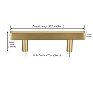 Tirador de armario de cajón dorado de acero inoxidable para el hogar, cocina, muebles de oficina, herrajes, puerta, cajón, armario, tirador de armario - Product Image 4