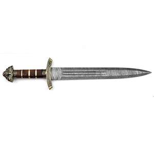 Hand Forged Damascus <b>Steel</b> Viking Sword with Carved Wooden Scabbard Medieval Norse Style Warrior Blade Wholesale Prices OEM - Product Image 6