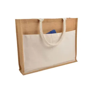 Borsa Shopper in Juta Personalizzabile con Soffietto, Borse Promozionali Personalizzabili - Product Image 1