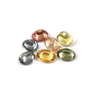 Natural Multi Sapphire Mix Oval 2.50 CTS Good Quality Beautiful colors Loose gemstone For Jewelry making 7 Pieces Lot