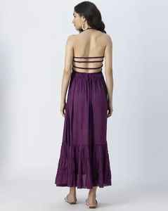 ชุดเดรสยาวถึงข้อเท้าคุณภาพสูงสำหรับผู้หญิงชุดเดรสผ้าเรยอนแบบสวมสบายสไตล์โบฮีเมียน - Product Image 4