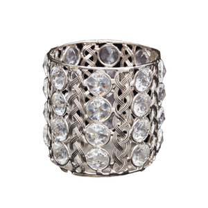 Bougeoir en T argenté avec perles de cristal Design fantastique pour le salon de la maison et la décoration de vacances - Product Image 1