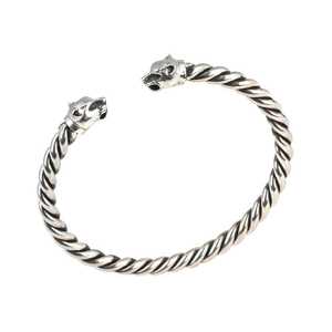 925 <b>Sterling</b> <b>Silver</b> Panther Head Twisted Men’s <b>Bracelet</b> | Handmade Turkish Jewelry - Product Image 3