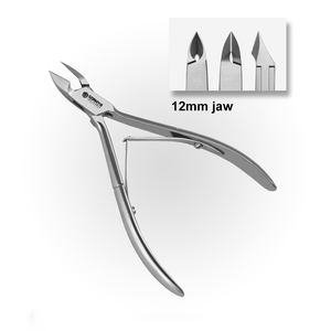 VENTA CALIENTE GORAYA ALEMANA Pinza para cutículas 12mm Mandíbula Doble resorte Tamaño 12cm CE ISO APROBADO - Product Image 1