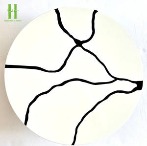 ถาดเคลือบเงาแบบ OEM ขายดี ถาดเสิร์ฟลายเพ้นท์มือ ถาดขอบหยัก ของตกแต่งกลางโต๊ะ ทำด้วยมือ - Product Image 2