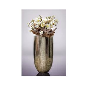 Florero Alto de Metal Brillante con Estilo Contemporáneo Elegante, Perfecto para el Pasillo, la Entrada y la Decoración de Apartamentos Modernos - Product Image 1
