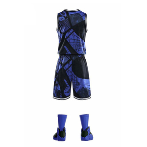 Maillot de basket-ball unisexe en polyester à séchage rapide, uniformes de basket-ball réversibles respirants imprimés de conception personnalisée en gros - Product Image 3