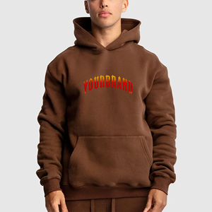 Sudadera con Capucha Gruesa sin Cordones al por Mayor, 100% Algodón Felpa, Impresión Digital Personalizada con Logotipo, Corte Cuadrado para Hombre - Product Image 1