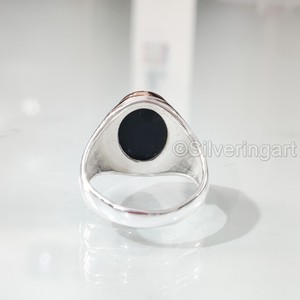Vente en gros de bagues pour hommes en forme de coquillage d'ormeau naturel et de pierres précieuses, toutes tailles, bijoux pour anniversaires arabes, bagues en argent sterling 925 - Product Image 6