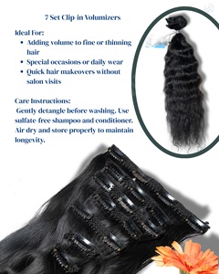 Juego de 7 extensiones de cabello sin procesar de 14 pulgadas, cabello Remy virgen de 100 por ciento, 100 a 120 gramos de grosor, aspecto Natural suave - Product Image 3