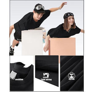 T-shirt élégant et confortable 100% coton pour hommes Impression personnalisée T-shirt vierge de haute qualité à motif solide et lourd surdimensionné - Product Image 4