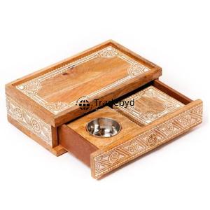 Quemador de incienso de madera decorativo con tapa desmontable Ideal para La Quema tradicional de Bakhoor y el uso diario de Tradebyd - Product Image 6