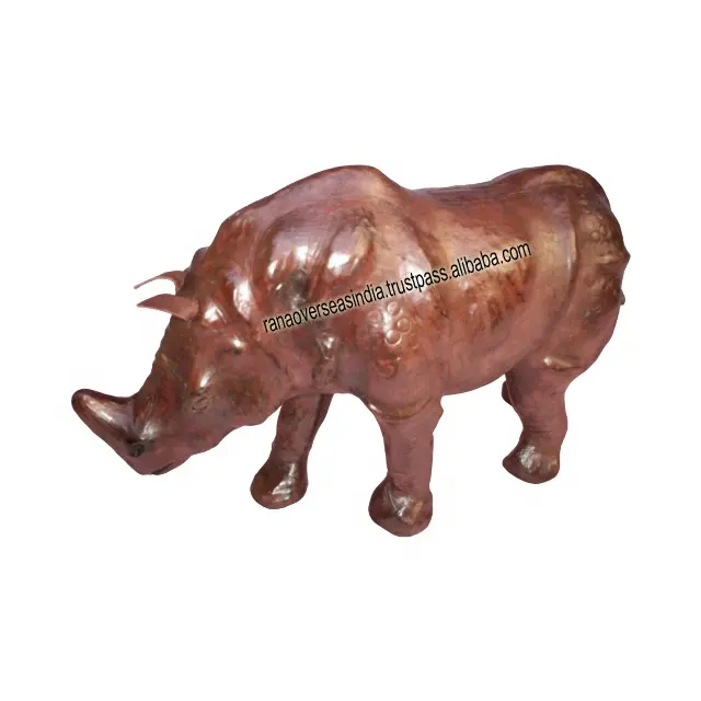 Rhinosaur मूर्ति के लिए पशु मॉडल डेस्कटॉप आभूषण चमड़े के Rhinosaur मूर्तिकला घर कार्यालय की मेज सजावट