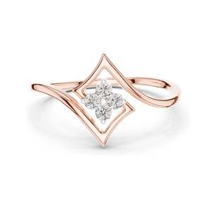 0.1 CT Round Brilliant Lab Diamond Cluster <b>Ring</b> for Women VVS-VS EF Clarity, CVD-Grown 18KT, 14KT, 10KT Gold & 925 <b>Silver</b> - Product Image 1