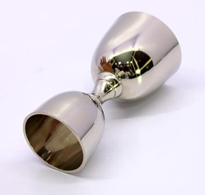 Double Sided Brass Liquor Peg <b>Measuring</b> Jigger 30ml 60ml | Silver Color Metal Bar Tool for Cocktails and Bartender Use - Product Image 4