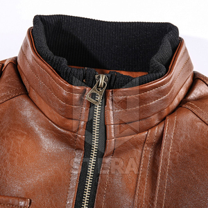 Chaqueta de Cuero Vacuno para Hombre, Transpirable, Ecológica, Impermeable, Cálida para Invierno, Cuello Alto, Estilo Casual, Precio Razonable - Product Image 2