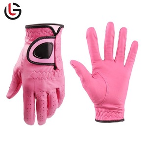 High Quality Genuine Sheepskin Cabretta Leather Golf Gloves & <b>Mittens</b> <b>For</b> Men <b>Women</b> Outdoor Sports Hand Right Left Pink White - Product Image 6