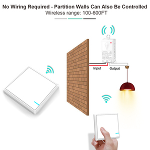 Phòng khách sạn Ánh sáng chuyển đổi không thấm nước RF433 1-gang điều khiển không dây Kit với 10A Receiver đa-từ xa hỗ trợ chuyển đổi không dây - Product Image 6