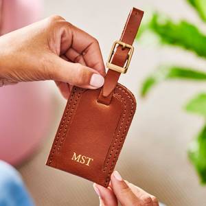 Personalizable Boda Favor Hombres Equipaje Etiquetas Patrón Fabricación de cuero con la Caja - Product Image 5
