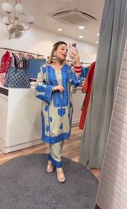 Costume Salwar moderne pour femmes en coton lourd de qualité supérieure, réversible, pour les occasions de fête/mariage, vêtements indiens pakistanais pour toutes les saisons - Product Image 5