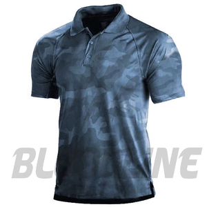 Polo de Manga Corta para Hombre Bloodline, Color Sólido, Tejido Transpirable, Corte Regular Informal, Azul Marino - Product Image 1