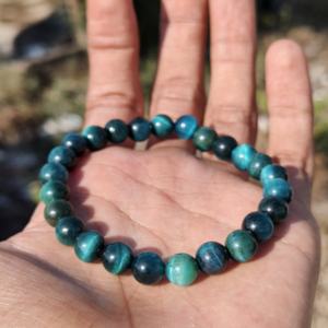Natural Blue Tiger Eye Handmade Luxury Beaded <b>Adjustable</b> <b>Bracelet</b> 925 Silver 8mm Healing Crystal Jewelry Gift for <b>Men</b> Women - Product Image 2