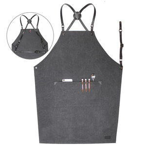 Delantal Unisex 100% Algodón sin Mangas Reutilizable Durable para Cocinar Bares Restaurantes Hornear Personalizable con Logo Bordado - Product Image 2