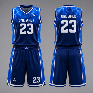 Uniforme de Baloncesto Personalizado Blue Lightning, Conjunto de Camiseta y Pantalones Cortos para Hombre, Transpirable, de Secado Rápido, Ropa Deportiva de Equipo, OEM, ODM, Venta al Por Mayor - Product Image 6
