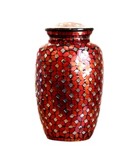 Red Reef Aluminum Hand Made Funeral <b>Urn</b> for Human Ashes <b>Large</b> Adult Size Burial <b>Urn</b> Hand Applied Individual Custom Size <b>urn</b> - Product Image 3
