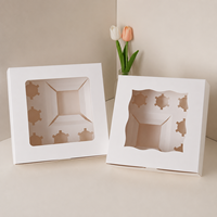 Cajas para Cupcakes con Ventana, 5+1 Compartimentos, Cajas de Embalaje para Pasteles y Postres, para Bodas, Cumpleaños, Navidad, Venta Directa de Fábrica