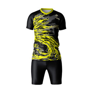 Conjunto de uniformes de fútbol personalizados para jóvenes, kit de camiseta y pantalones cortos de fútbol transpirable para equipos escolares y sesiones de entrenamiento - Product Image 3