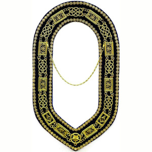 Maçonnique Regalia Bleu Lodge Officier Chaîne Collier Or sur Bleu Support à des Prix Abordables à Vendre - Product Image 4