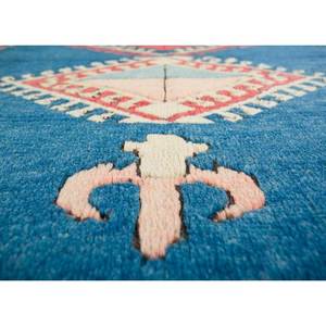 Tapis en laine noués à la main Nuray, géométriques, 9x12, rectangulaires abstraits pour la maison, pour le salon ou la chambre - Pae-1225 en rouge et orange - Product Image 3