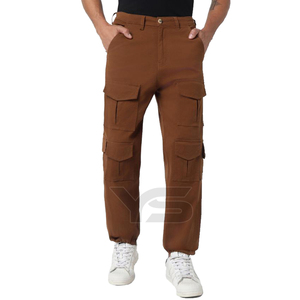 Personalizado de los hombres de entrenamiento atlético Jogger pantalones de chándal de tela de algodón de cintura media estilo de cierre de cremallera Cargo estilo de bolsillo recto Casual - Product Image 1