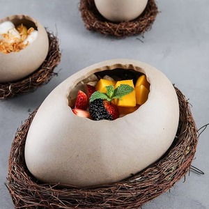 Cuenco decorativo con diseño de huevo y nido, centro de mesa único inspirado en la naturaleza para el hogar, exhibición de mesa, cocina rústica y sala de estar - Product Image 3