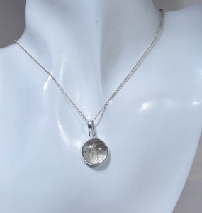 Pendentif mode rutile doré pendentif en argent sterling 925 avec pierres précieuses bijoux faits à la main forme ronde pendentif de créateur cadeau pour elle - Product Image 3