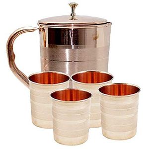 Último Diseño y jarras de cobre puro de Calidad única y juego de vidrio para servir agua y vino perfecto para uso tradicional - Product Image 1
